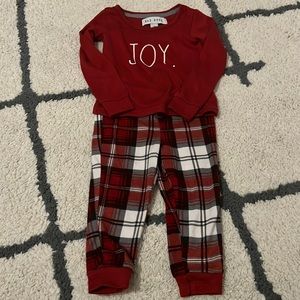 Rae dunn Joy Matching Toddler plaid pajama set 12 months